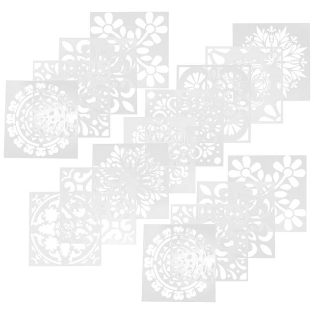 16 un. plantillas de pintura mandala plantillas flores roca de puntos molde para niños
