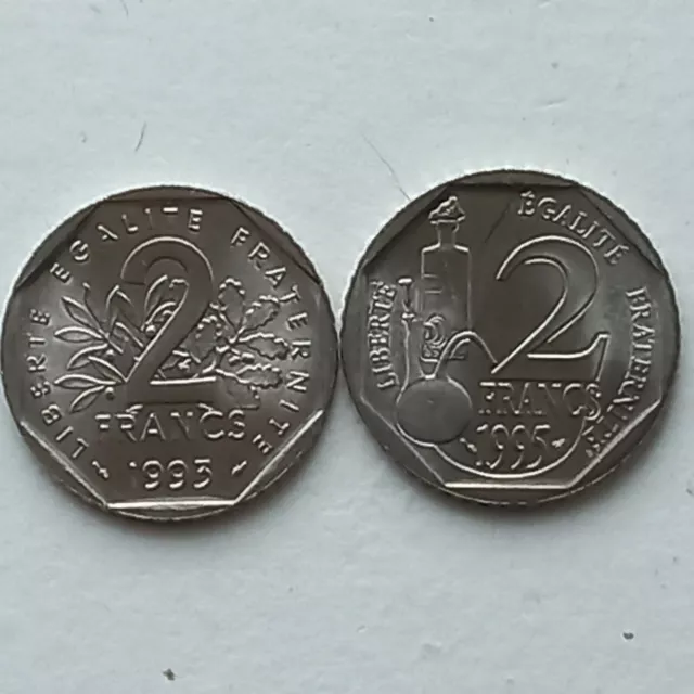 *L1 * !Rare! Lot De 3  Pieces De 2 Francs  1993/1995/1998  Sup