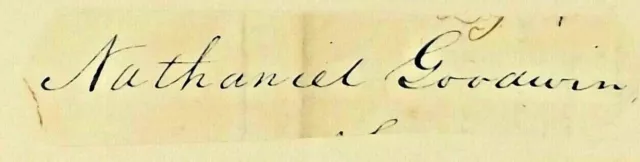 RARE Signed Cut Revolutionary War Major General Nathaniel Goodwin Mass Militia