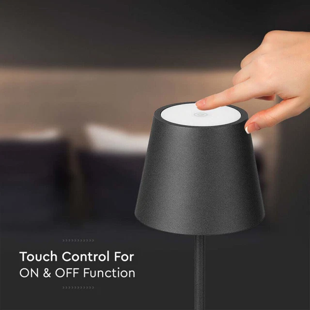 Lampada a led tavolo touch ricaricabile moderna a 3 colori bar ristoranti hotel 4