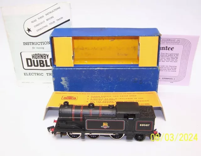 Rare Early Br Emblem Hornby Dublo 3217 0-6-2T Loco With Coal_Nickel Wheels_Boxed