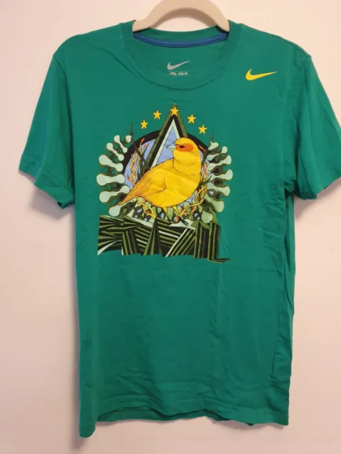 Nike Brazil Brasil CBF Football Canarinho Green Tee T Shirt Boys SIZE M