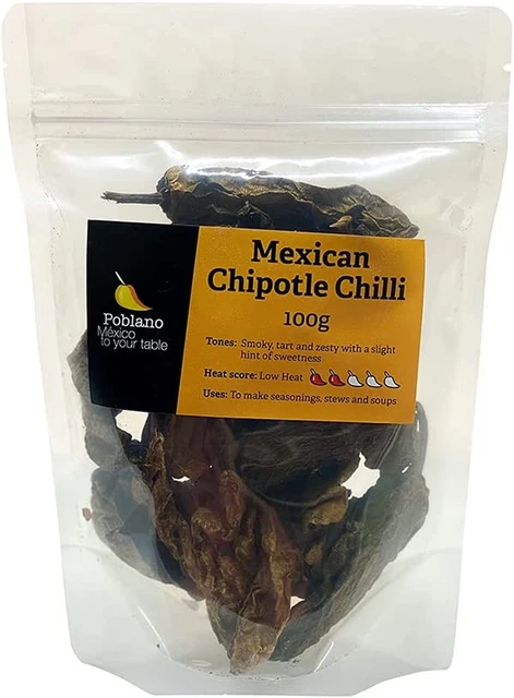 Poblano Mexican Chipotle Dry Chillies, 100 G