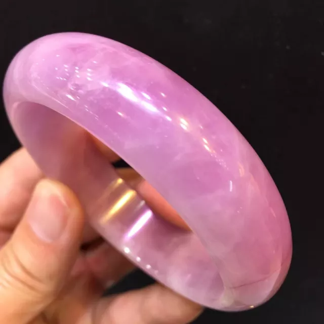 Genuine Natural Purple Kunzite Crystal Bangle Inner Diameter 60.8mm AAA