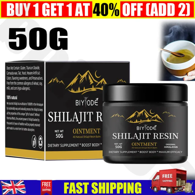 Pure 100% Himalayan Shilajit-Soft Resin-Organic-Extremely Potent-Fulvic Acid 50G