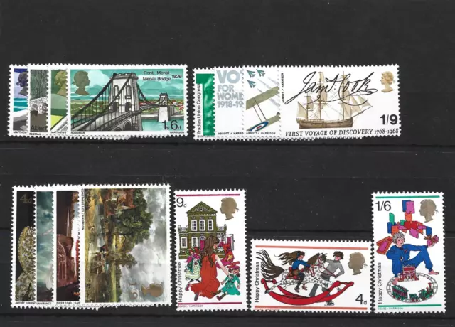 GB 1968 Complete Commemorative Year Sets (4) Of Unmounted Mint Stamps