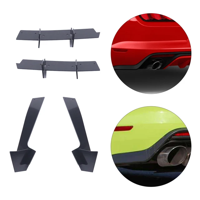 Rear Diffuser & Rear Side Splitters Fits Ford Mustang 2018-2021 Glossy Black
