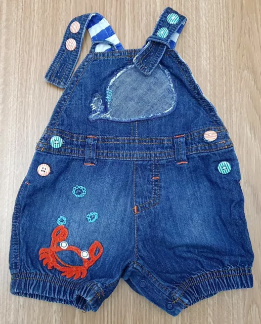 Next Firma Bambino Bambina Blu Denim senza Maniche Salopette 3 Mesi