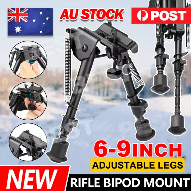 Adjustable Leg 6-9" Height Sniper Hunting Rifle Bipod Sling Shooting Mount Stand