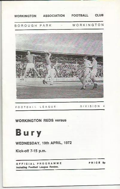 1971/72 Workington v Bury League