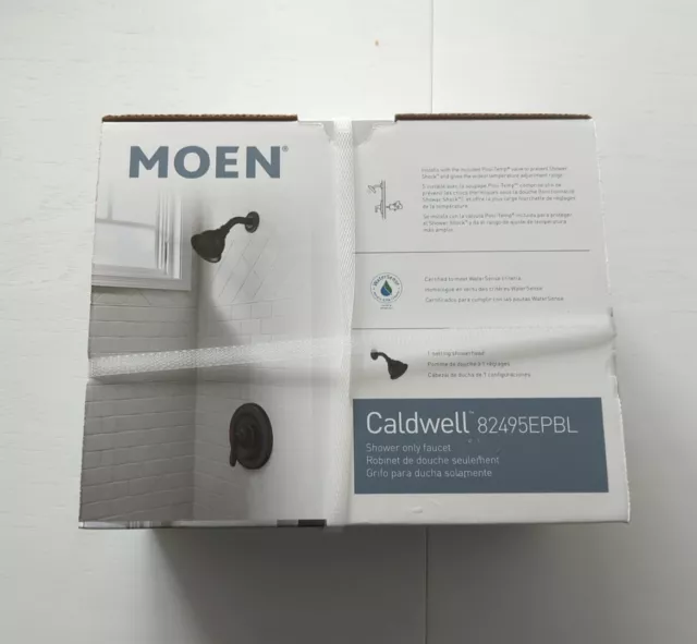 Moen Caldwell Shower Faucet & Head with Valve- Matte Black (82495EPBL)