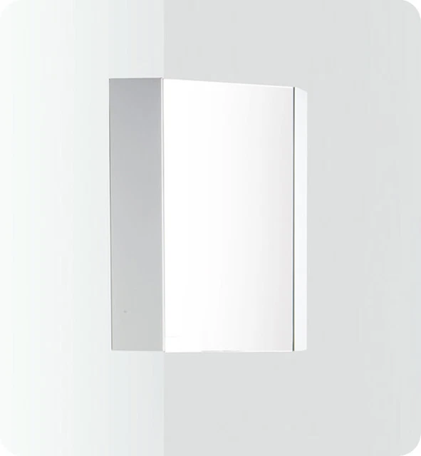 Medicina de esquina con marco de una sola puerta fresca FMC5082 brillante 14" - blanca