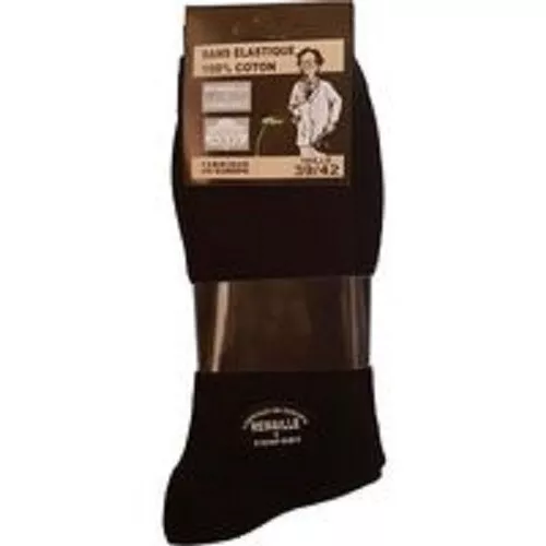 G.T.I.  3 paires chaussettes homme sans élastique coton spécial pieds sensibles