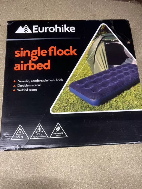 Eurohike flocked airbed deluxe single with pump shop