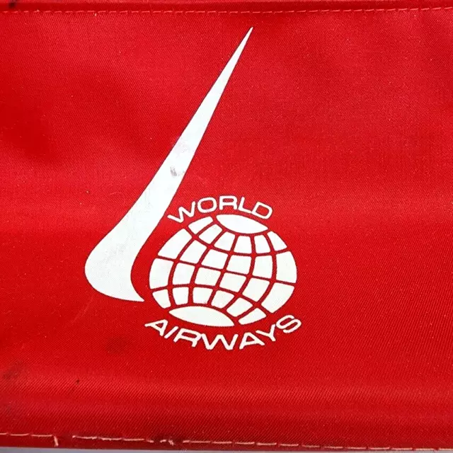 WORLD AIRWAYS AIRLINE Travel Flight Shoulder Bag Carry On 1970s Red ...
