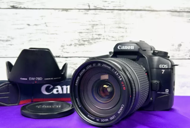 [Near MINT] Canon EOS 7 ELAN 7E SLR 35mm Film Camera EF 28-200mm Lens From JAPAN