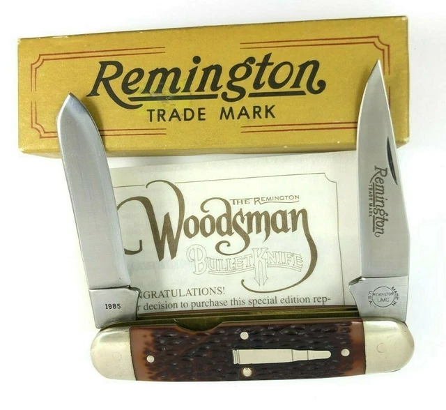 1985 Remington Bullet Woodsman Knife Delrin Muskrat Moose R4353 + Box 5391-OQ