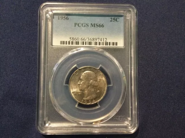 1956 25C Washington Quarter Dollar PCGS MS66