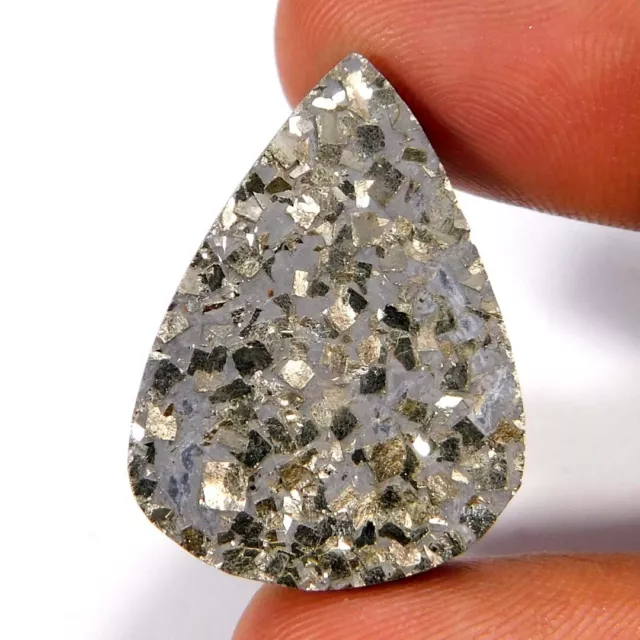 53.60Cts. Natural Fabuloso Pirita Druzy Pera Cabujón Suelto Piedra Preciosa