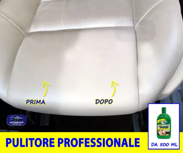 Pulizia pelle auto pulitore interni sedili pelli detergente liquido 500 ml kit