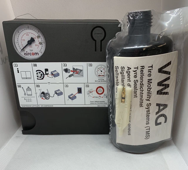 AUDI Q3 Q5 Vw Tiguan Genuine Tyre Repair Mobility Kit Pump