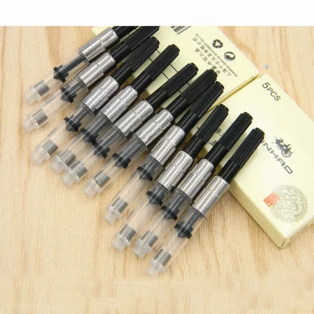 Pack of 10 Fountain Pen Ink Converters for Jinhao, Baoer, Hero & More, Black