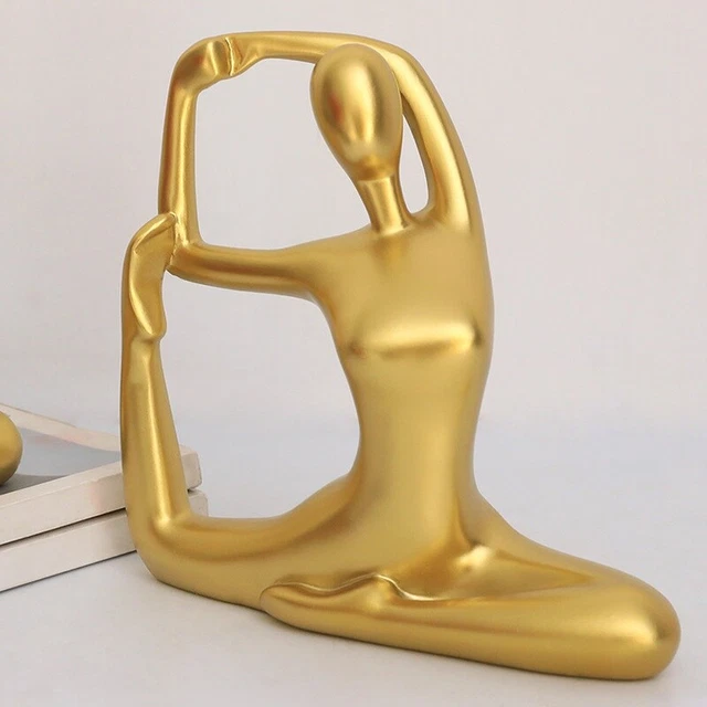 Statuetta Ballerina Yoga In Resina - Decorazione Moderna Per Casa, 36 Cm, Regalo Elegante Per Scrivania O Libreria