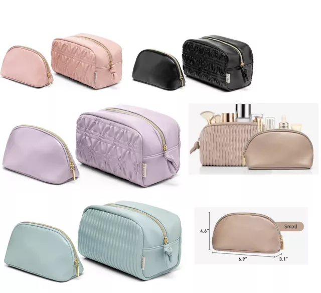 Women Leather Make up Wash Organizer Travel Storage Large Toiletry Cosmetic Bag