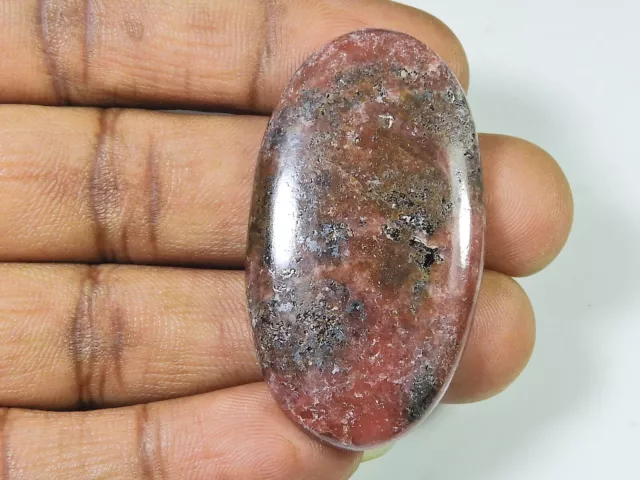 NATURAL PINK RHODONITE DESIGNER OVAL CHABOCHON LOOSE GEMSTONE  28X49X07 MM y141