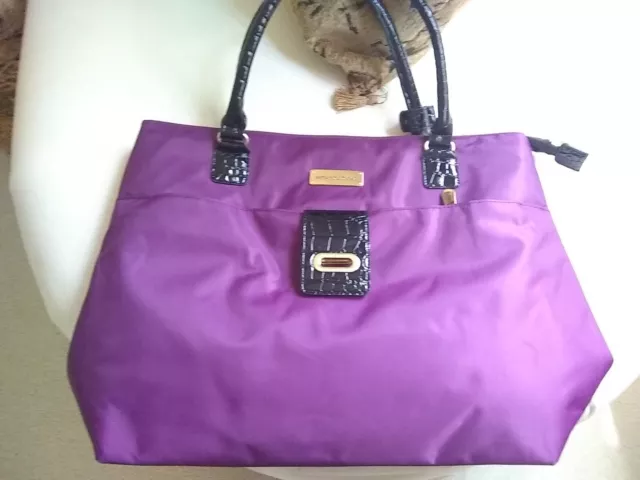 Samantha Brown Purple Nylon travel  tote bag NEW