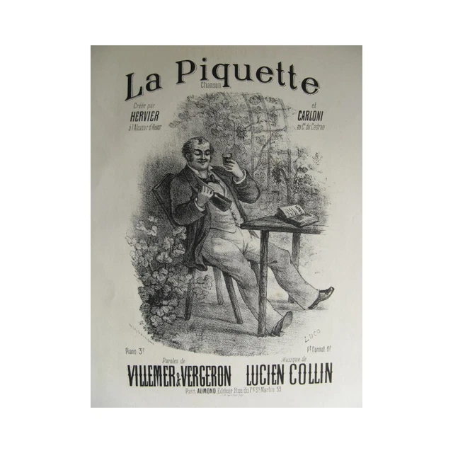 COLLIN Lucien La piquette Chant Piano XIXe