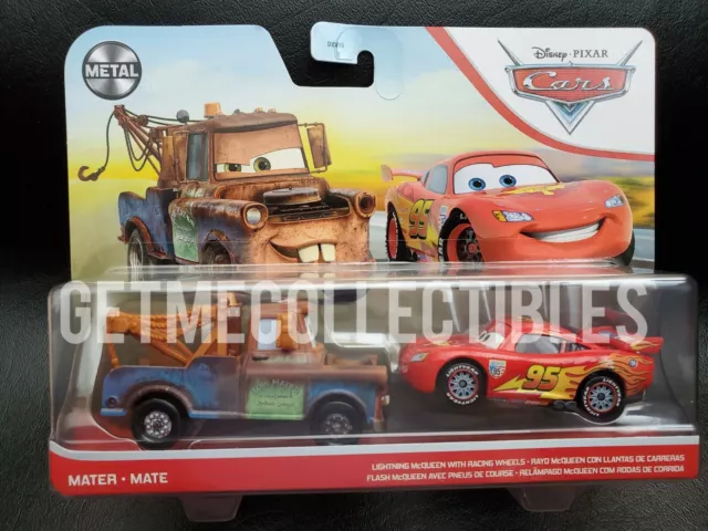 DISNEY PIXAR CARS Mater Lightning Mcqueen With Racing Wheels 2021 2 Pack  Save 6% $19.95 - PicClick