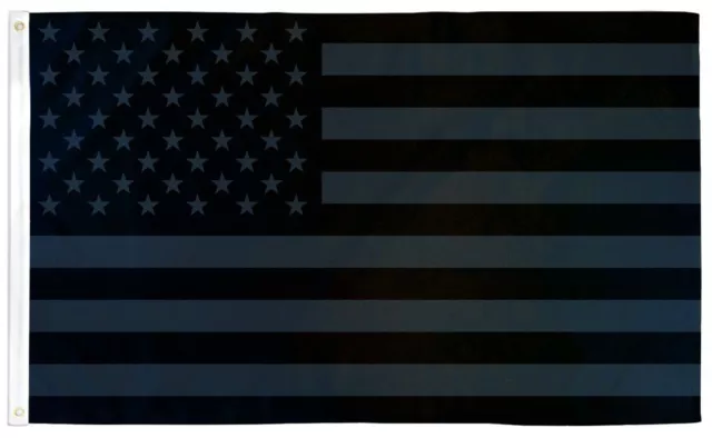 5X8 FT USA American Blackout Premium Quality Polyester HUGE Flag Banner 100D