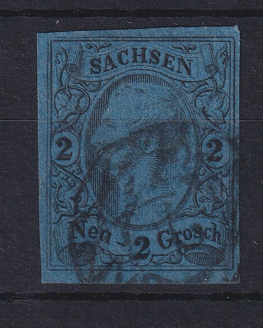 Altdeutschland Sachsen Freimarke Mi.-Nr. 10 a Ringnummernstempel 2 Dresden