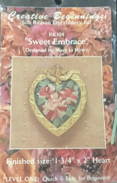 Creative Beginnings Silk Embroidery Kit “Sweet Embrace” RK104 NOS See Photos GC