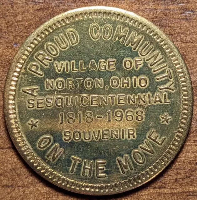 Norton, Ohio OH Sesquicentennial Souvenir Good Luck Four Leaf Clover Token