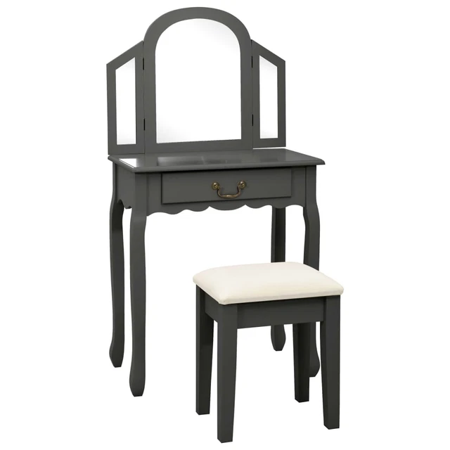 Coiffeuse VICCO Maria Blanche Avec Miroir Et 3 Tiroirs, Table De Toilette