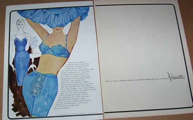 1962 PRINT AD -Hollywood Vassarette lady lingerie girdle bra slip art  artwork AD $6.99 - PicClick