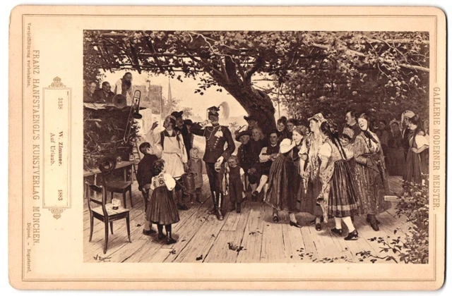Fotografie Franz Hanfstaengl, München, Gemälde: Auf Urlaub nach W. Zimmer, Trac