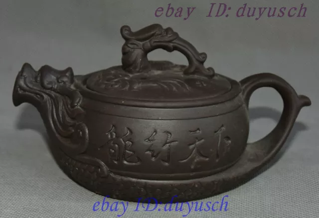 Collect Chinese Yixing Zisha pottery Dragon Statue Teapot Tea pot Kettle Tea set