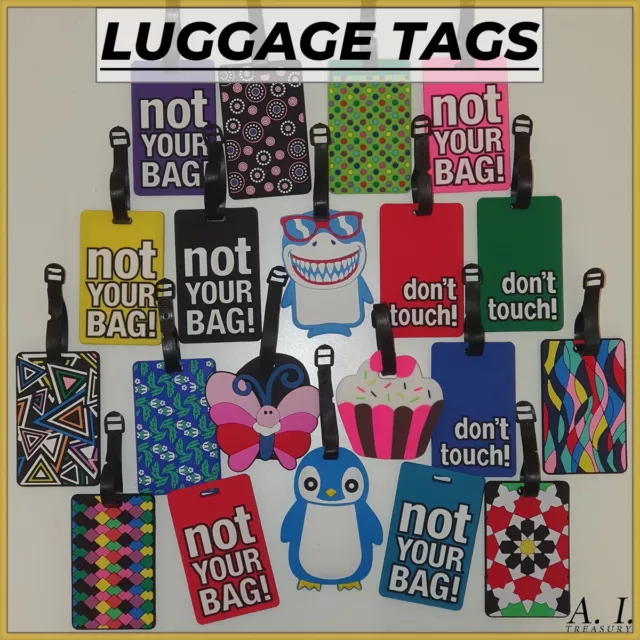 Premium Luggage Tags Suitcase Bag Unbreakable Colourful Silicone Plane Travel