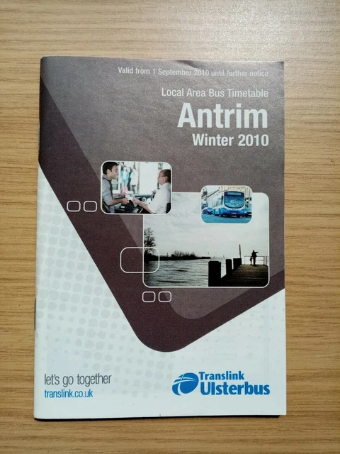 ANTRIM AREA TRANSLINK Ulsterbus Northern Ireland Bus Timetable - Winter ...
