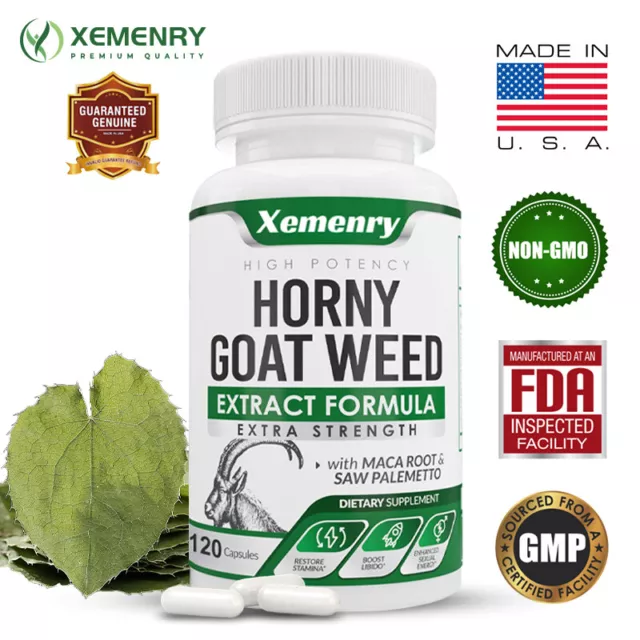 Horny Goat Weed 1560mg -Testosterone Booster - Maca, Saw Palmetto, Panax Ginseng