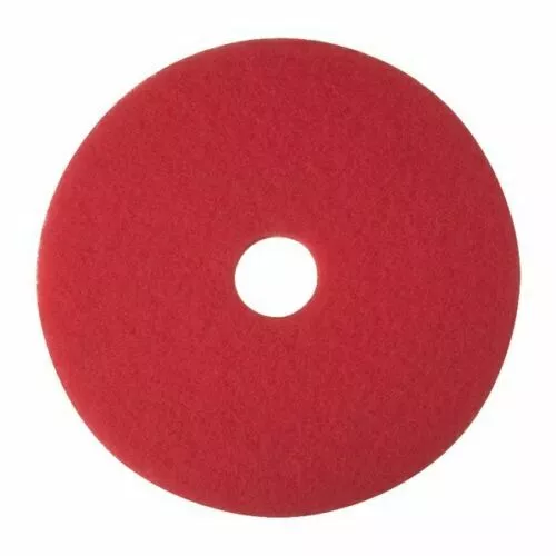 Case Of 5 Niagara 5100N Buffing Floor Pads, 14" Diameter, Red,