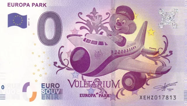 Billet Touristique / Souvenir 0 Euro - DE.  " EUROPA PARK 2017-2 ".