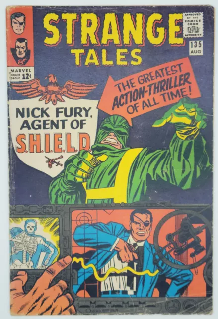 Strange Tales #135 1965 4.0 VG Origin/1st app Nick Fury as Agent Of S.H.I.E.L.D!