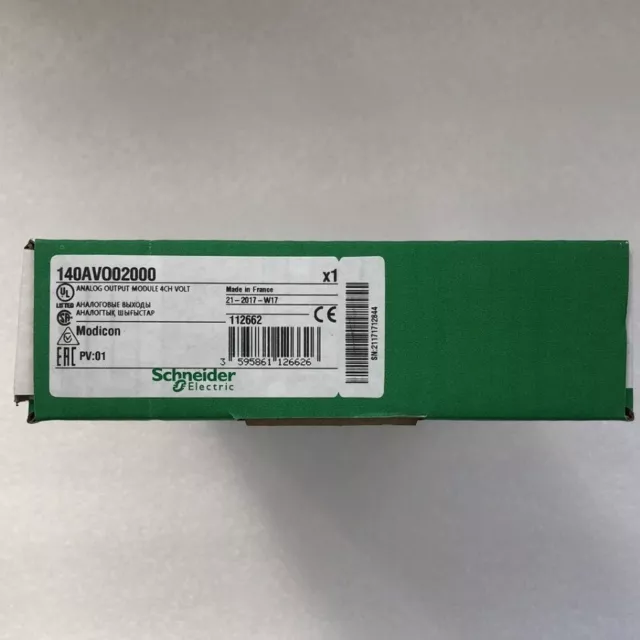 Schneider 140AVO02000 Analog Output Module NEW with Box for Fast Shipping