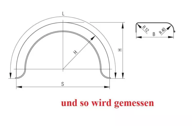 PKW Anhänger Kotflügel Trailer verzinkt 240/750mm 2412F 2