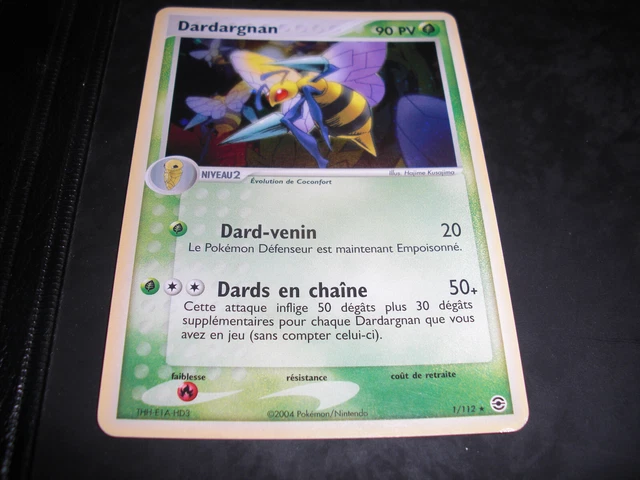 CARTE POKEMON FR dardagnan 1/112 HOLO EX Rouge Feu Vert Feuille