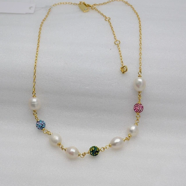Kate Spade New York Jewelry Pearl Cut Crystals CZ Ball Necklace For girls women